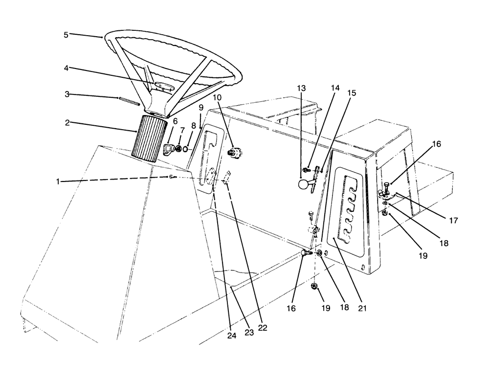 Steering Wheel, Switches & Decals Diagram and Parts List for 70080 5900001 - 5999999 Toro Lawn Tractor