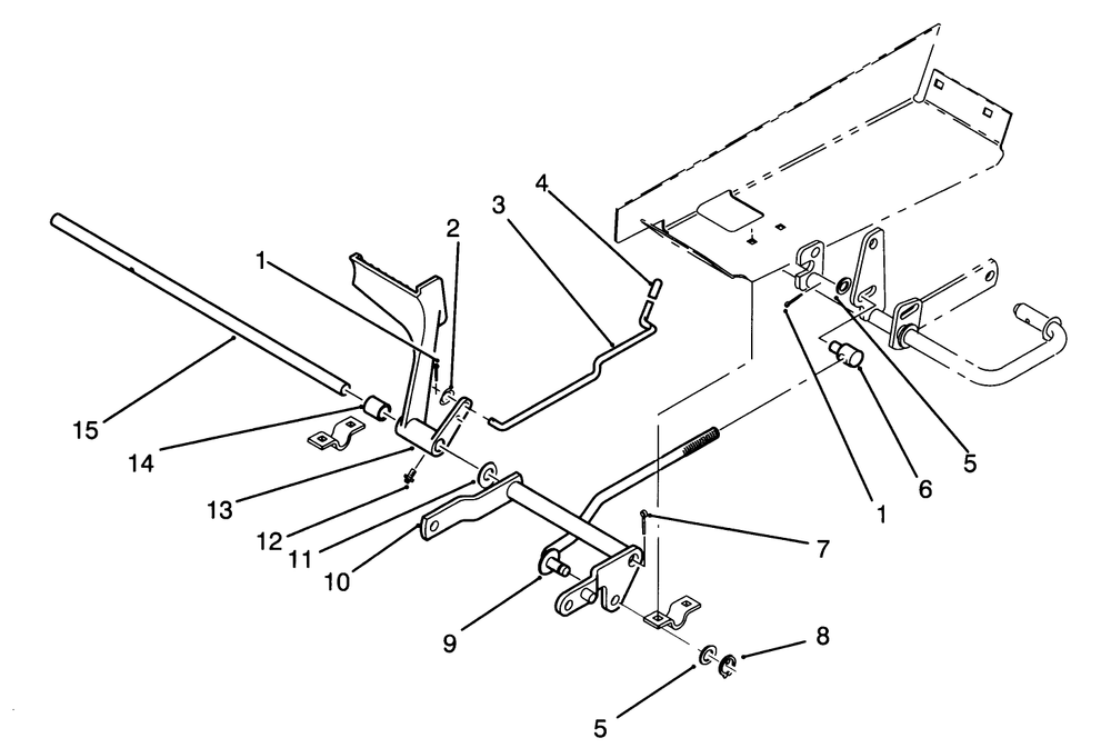 Brake Pedal Assembly Diagram and Parts List for 72081 3900001 - 3999999 Toro Lawn Tractor