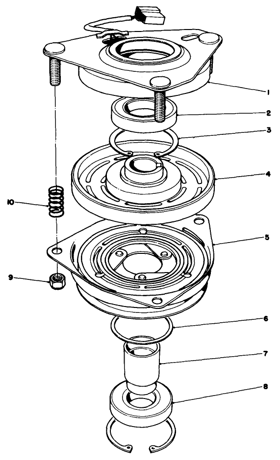 Clutch Assembly No. 54-3200 Diagram and Parts List for 30185 10000001 - 19999999 Toro Lawn Tractor Accessories