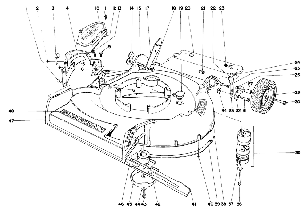 Housing Assembly Diagram and Parts List for 21172 2000001 - 2999999 Toro Lawn Mower