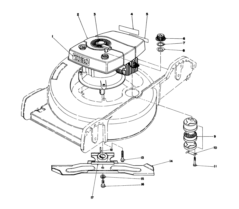Engine Assembly Diagram and Parts List for 20762 2000001 - 2999999 Toro Lawn Mower