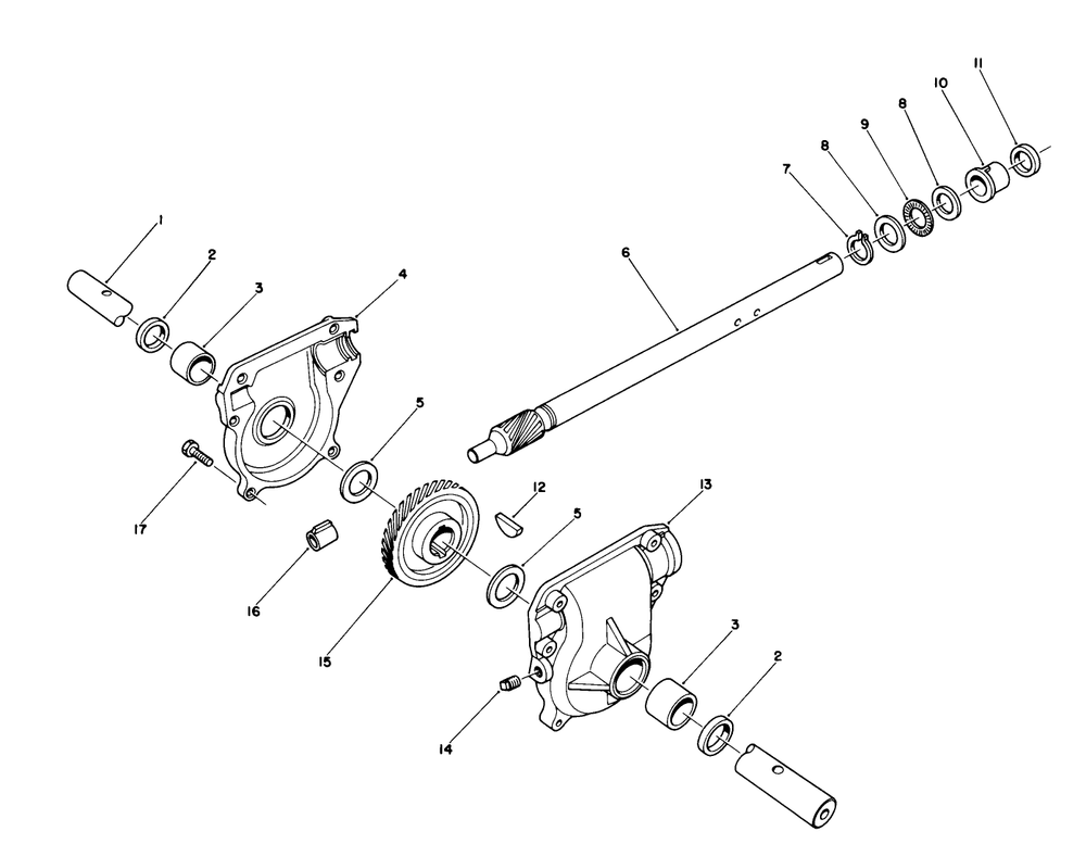 32" Auger Gearcase Assembly No. 66-8022 Diagram and Parts List for 38580 0000001 - 0999999 Toro Snow Blower