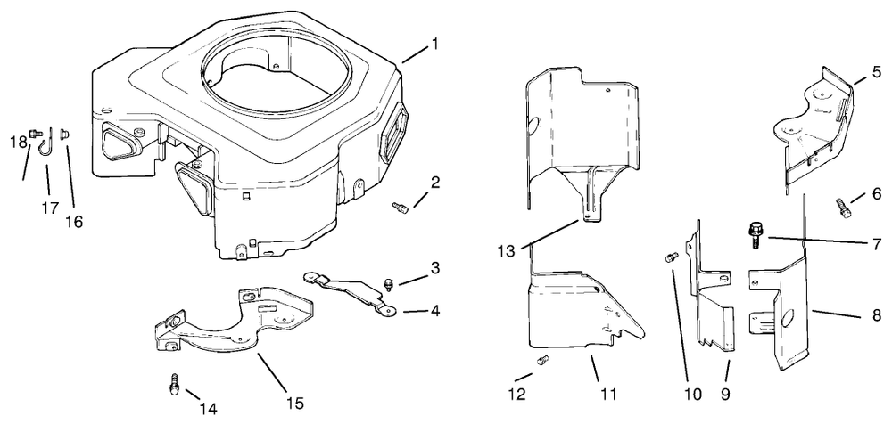 Blower Housing & Baffles Diagram and Parts List for 72102 7900001 - 7999999 Toro Lawn Tractor