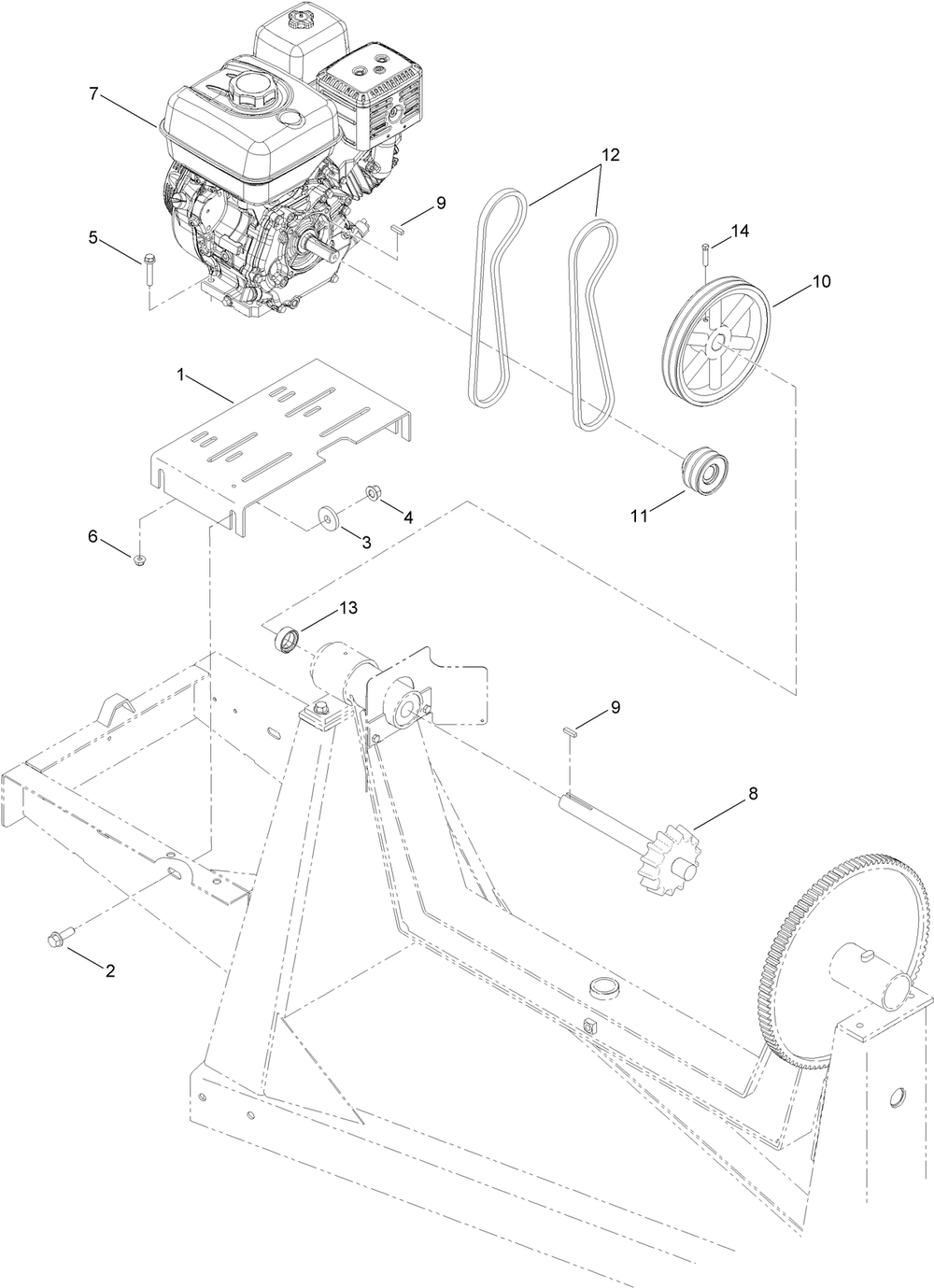Engine Assembly Diagram and Parts List for 68006 400000000 - 401999999 Toro Cement Mixer