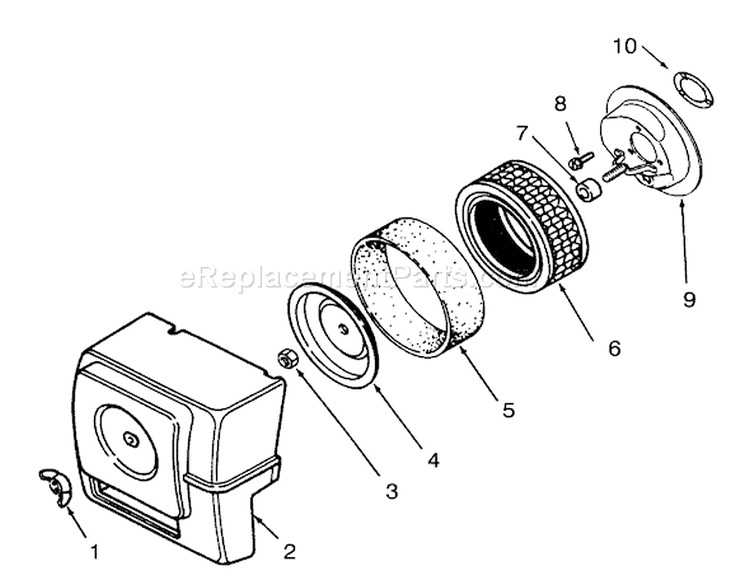 Air Intake Diagram and Parts List for 73320 3900001-3999999 - 1993 Toro Lawn Tractor