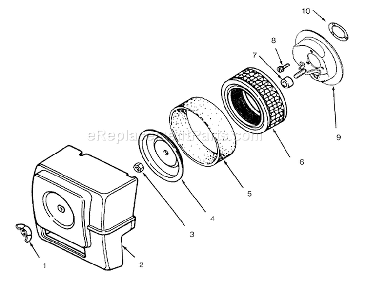 Air Intake Diagram and Parts List for 73362 6900001-6999999 - 1996 Toro Lawn Tractor
