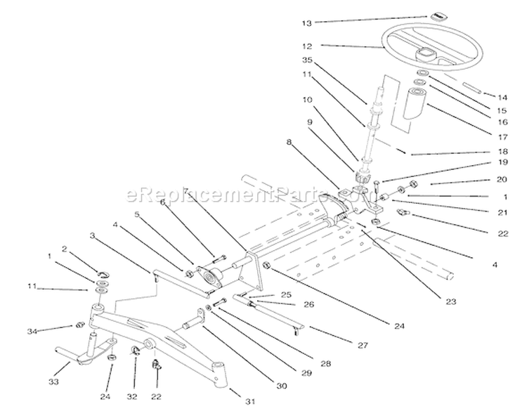 Front Axle And Steering Diagram and Parts List for 73362 6900001-6999999 - 1996 Toro Lawn Tractor