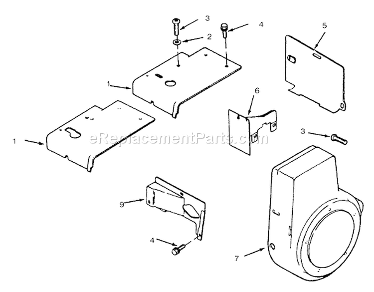 Baffles And Shrouds Diagram and Parts List for 73362 6900001-6999999 - 1996 Toro Lawn Tractor