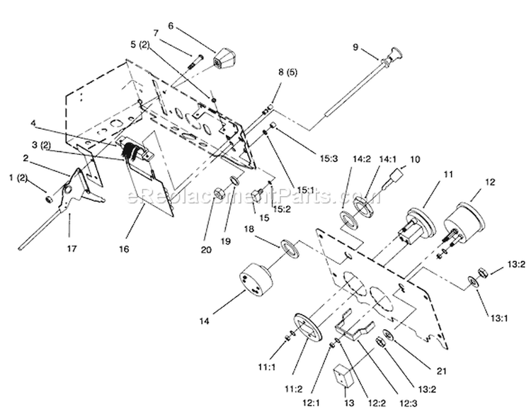 Gages, Throttle Diagram and Parts List for 73363 6900001-6999999 - 1996 Toro Lawn Tractor