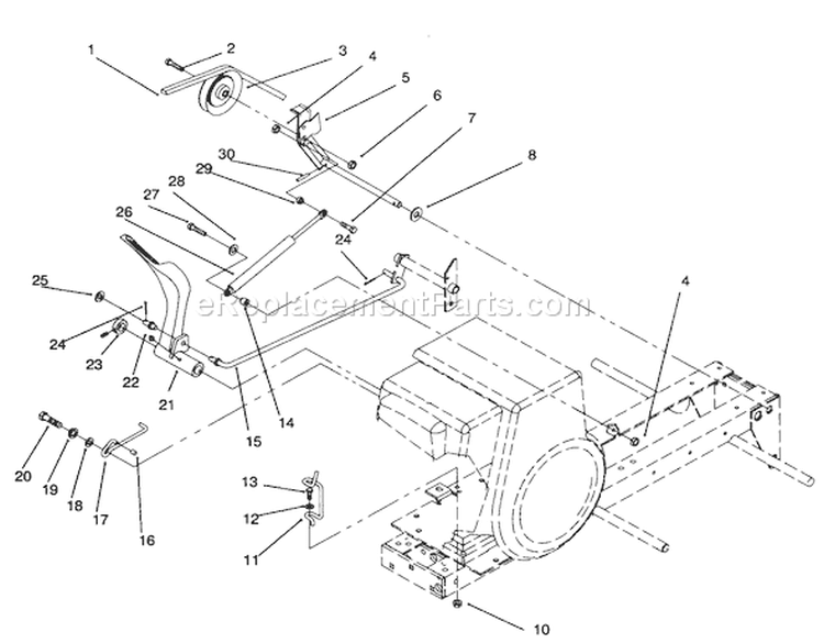 Brake Diagram and Parts List for 73363 6900001-6999999 - 1996 Toro Lawn Tractor