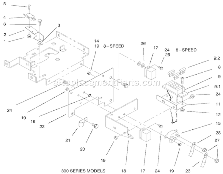 Hoodstand Electrical Housing & Wire Harness Diagram and Parts List for 73363 7900001-7999999 - 1997 Toro Lawn Tractor