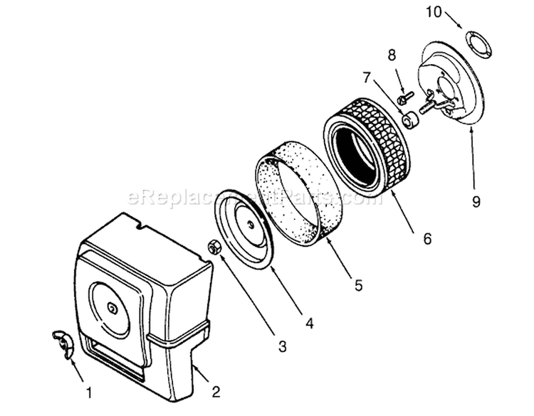 Air Intake Diagram and Parts List for 73380 3900001-3999999 - 1993 Toro Lawn Tractor