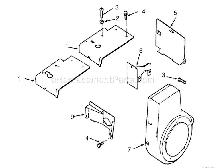 Baffles And Shrouds Diagram and Parts List for 73380 3900001-3999999 - 1993 Toro Lawn Tractor