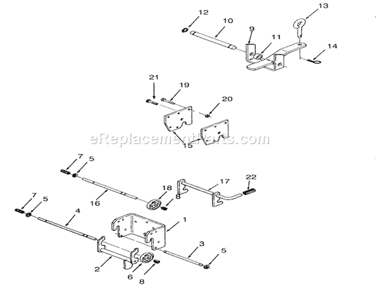 Hitches Diagram and Parts List for 73380 3900001-3999999 - 1993 Toro Lawn Tractor