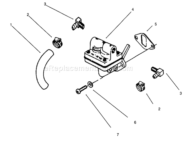 Fuel Pump Diagram and Parts List for 73380 4900001-4999999 - 1994 Toro Lawn Tractor