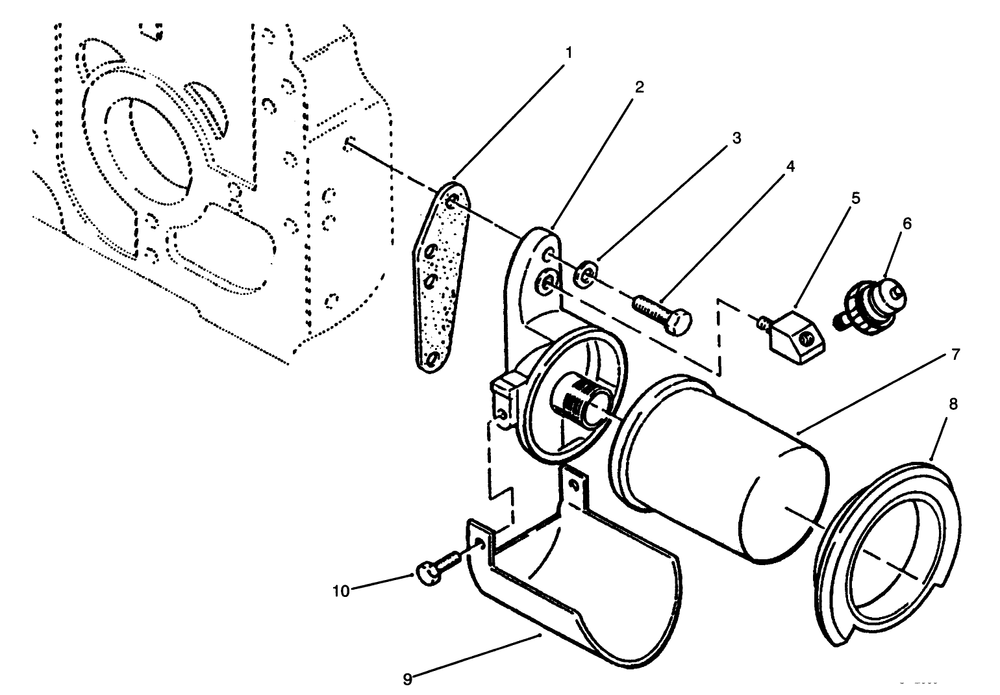 Oil Filter And Low Oil Pressure Cut-Off Switch Diagram and Parts List for 73520 4900001 - 4999999 Toro Lawn Tractor