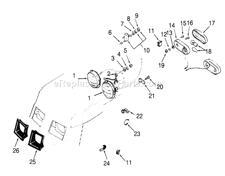Page L Diagram and Parts List for 73400 3900001-3999999 - 1993 Toro Lawn Tractor