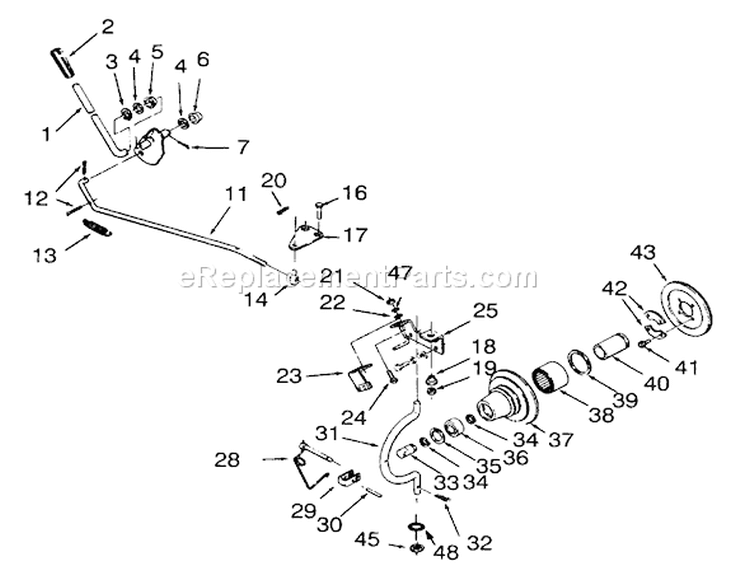 Pto Clutch And Control Diagram and Parts List for 73400 3900001-3999999 - 1993 Toro Lawn Tractor