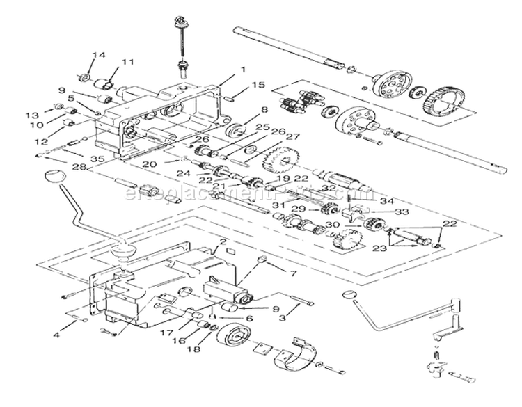 Transmission 8-Speed Diagram and Parts List for 73400 3900001-3999999 - 1993 Toro Lawn Tractor
