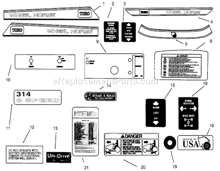 Page K Diagram and Parts List for 73400 4900001-4999999 - 1994 Toro Lawn Tractor