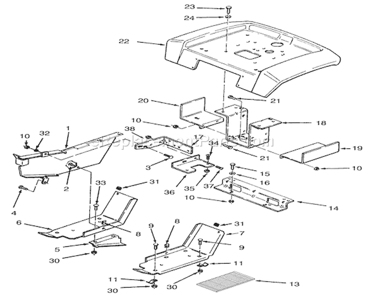 Fender And Supports Diagram and Parts List for 73401 3900001-3999999 - 1993 Toro Lawn Tractor