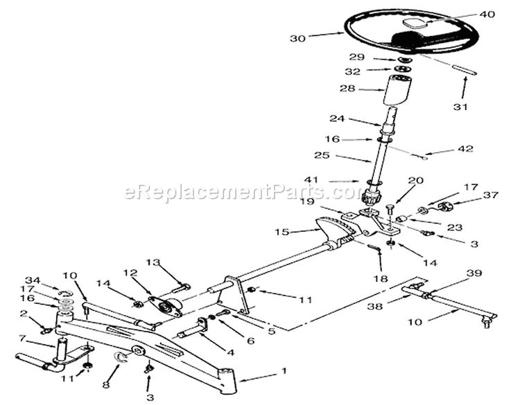 Front Axle And Steering Diagram and Parts List for 73401 3900001-3999999 - 1993 Toro Lawn Tractor