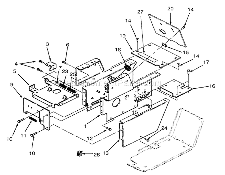 Hood Stand And Supports Diagram and Parts List for 73401 3900001-3999999 - 1993 Toro Lawn Tractor