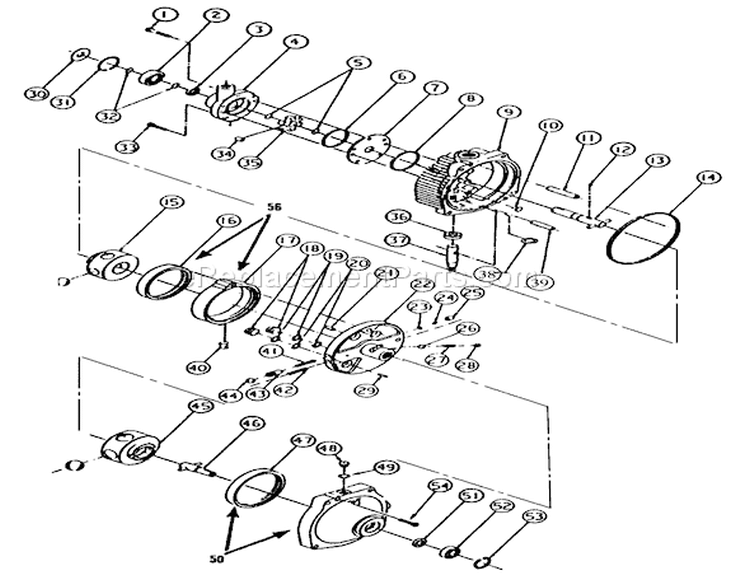 Hydraulic Pump And Motor Diagram and Parts List for 73401 3900001-3999999 - 1993 Toro Lawn Tractor