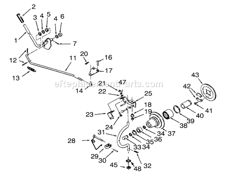 Pto Clutch And Control Diagram and Parts List for 73401 3900001-3999999 - 1993 Toro Lawn Tractor