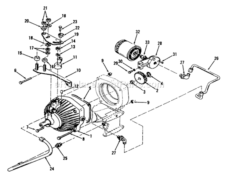 Transaxle Hydraulic System Diagram and Parts List for 73401 3900001-3999999 - 1993 Toro Lawn Tractor
