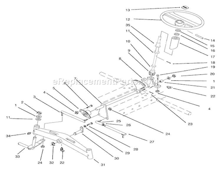 Front Axle And Steering Diagram and Parts List for 73401 5900001-5900260 - 1995 Toro Lawn Tractor