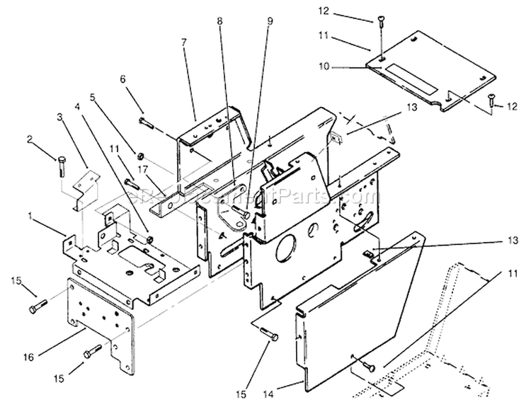 Hood Stand And Supports Diagram and Parts List for 73401 5900001-5900260 - 1995 Toro Lawn Tractor