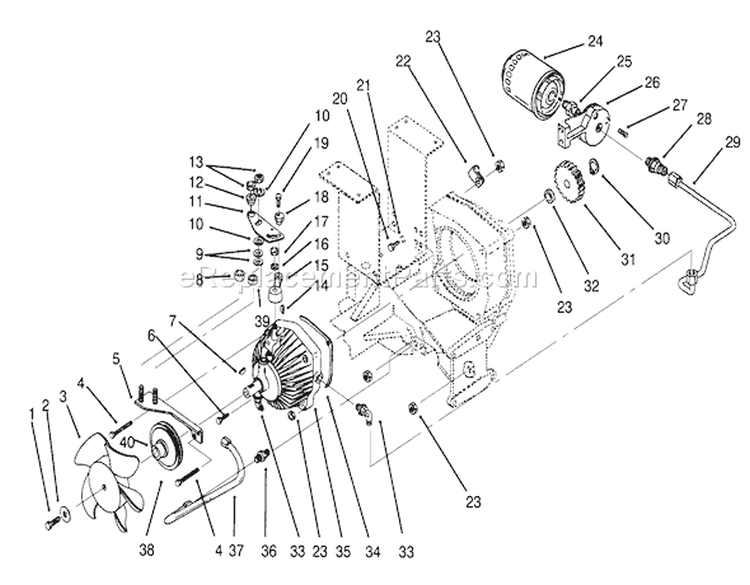 Hydrostatic Transmission Diagram and Parts List for 73401 5900001-5900260 - 1995 Toro Lawn Tractor