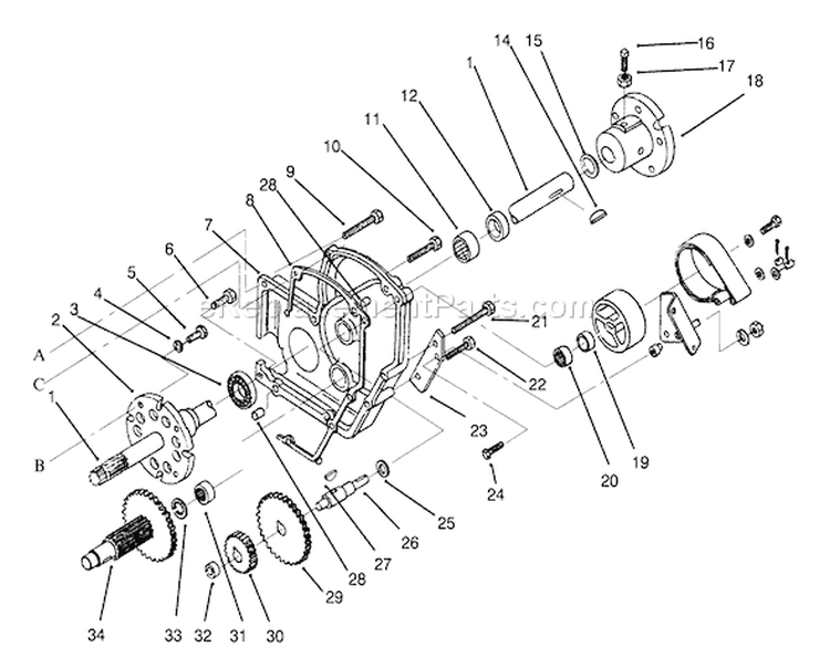 Transaxle Assembly (continued) Diagram and Parts List for 73401 5900001-5900260 - 1995 Toro Lawn Tractor