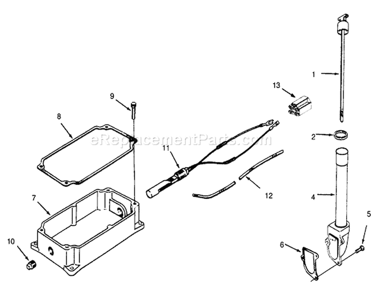 Oil Pan And Dipstick Diagram and Parts List for 73401 5900261-5901260 - 1995 Toro Lawn Tractor