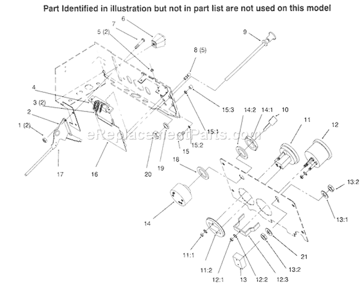 Gages, Throttle Diagram and Parts List for 73402 6900001-6999999 - 1996 Toro Lawn Tractor