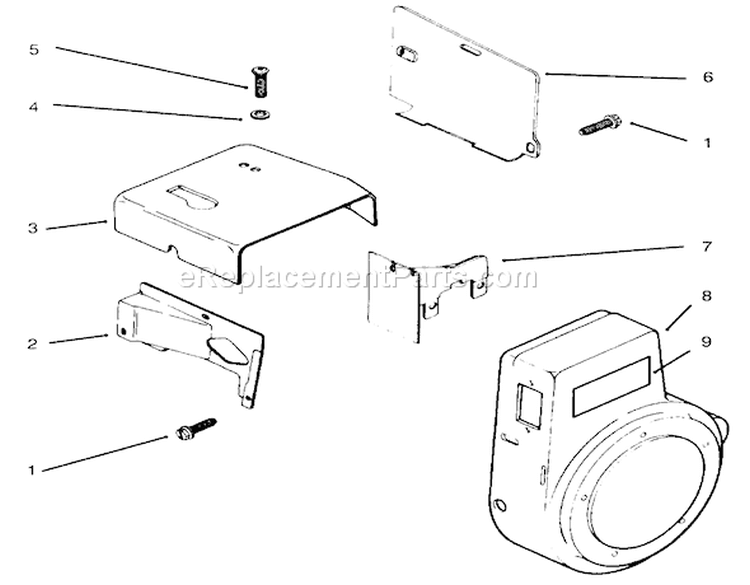 Baffles And Shrouds Diagram and Parts List for 73402 6900001-6999999 - 1996 Toro Lawn Tractor