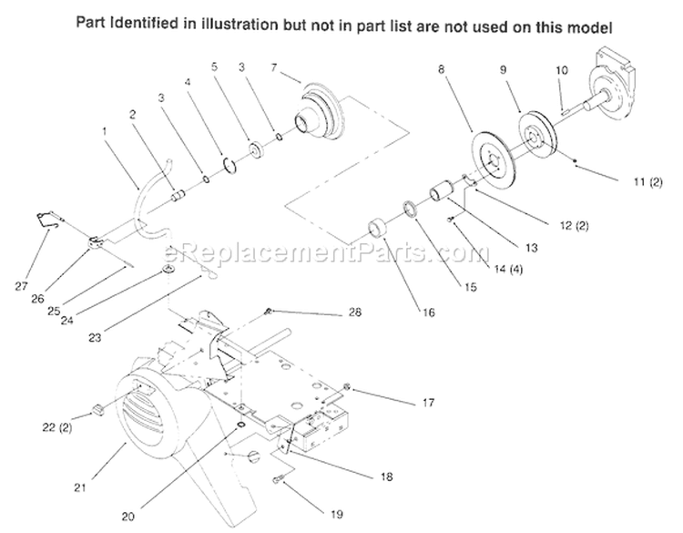 Pto Clutch Pulley Diagram and Parts List for 73402 6900001-6999999 - 1996 Toro Lawn Tractor