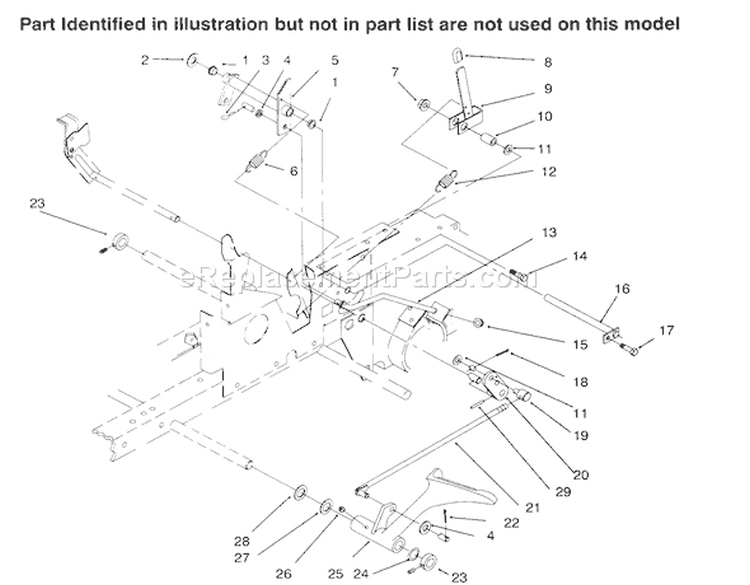 Clutch Diagram and Parts List for 73402 6900001-6999999 - 1996 Toro Lawn Tractor