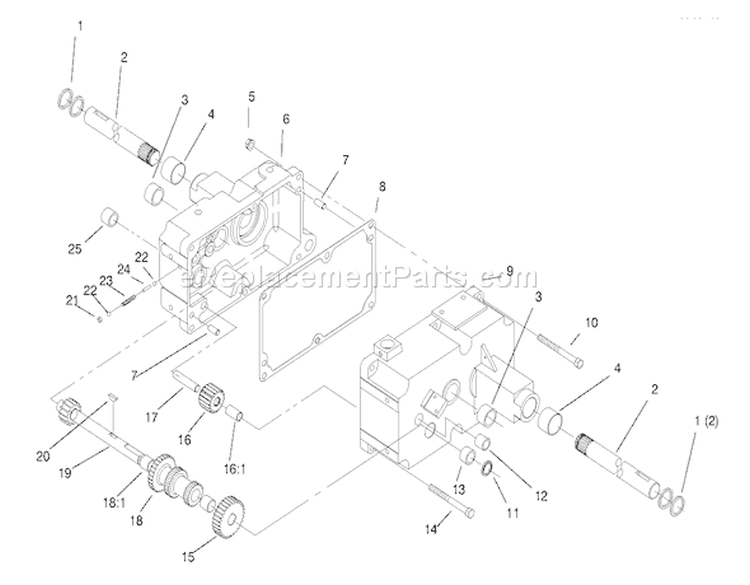 Transmission 8-Speed 8 Pinion Diagram and Parts List for 73402 7900001-7999999 - 1997 Toro Lawn Tractor