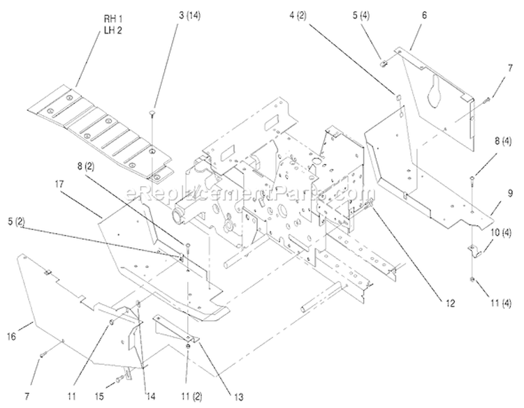 Footrests Diagram and Parts List for 73403 6900001-6999999 - 1996 Toro Lawn Tractor