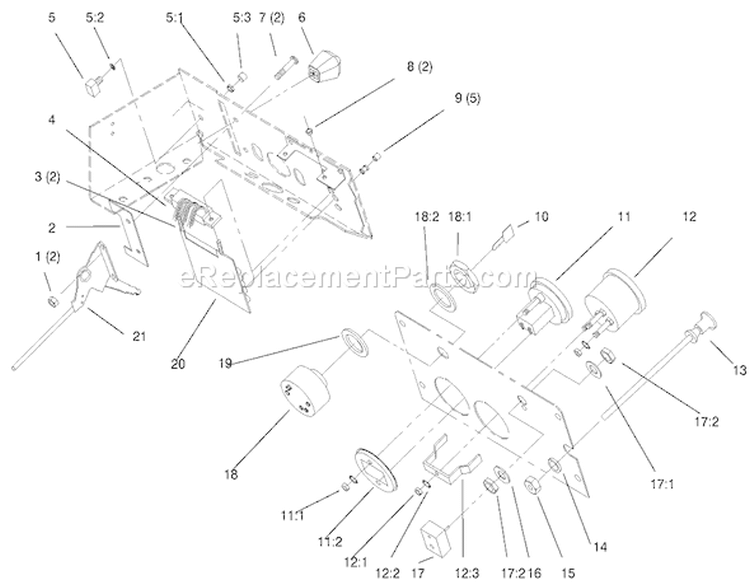 Gauges, Throttle Diagram and Parts List for 73403 6900001-6999999 - 1996 Toro Lawn Tractor