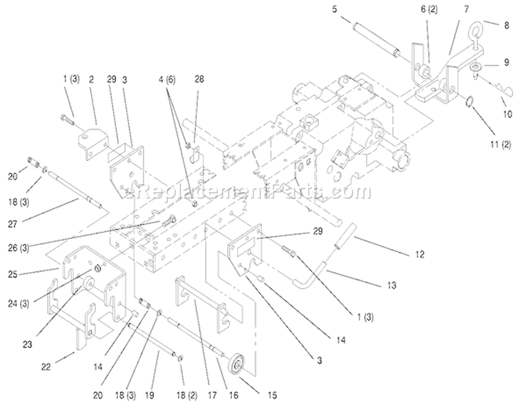 Hitches Diagram and Parts List for 73403 6900001-6999999 - 1996 Toro Lawn Tractor