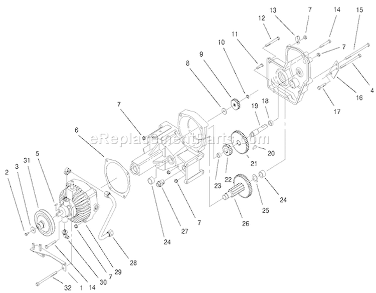 Hydrostatic Transmission (continued) Diagram and Parts List for 73403 6900001-6999999 - 1996 Toro Lawn Tractor