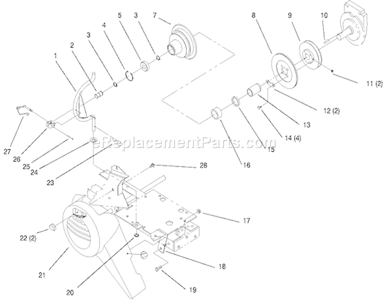 Pto Clutch Pulley Diagram and Parts List for 73403 6900001-6999999 - 1996 Toro Lawn Tractor
