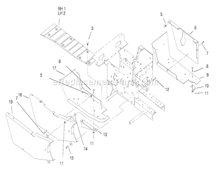 Footrest & Hoodstand Side Covers Diagram and Parts List for 73403 7900001-7999999 - 1997 Toro Lawn Tractor