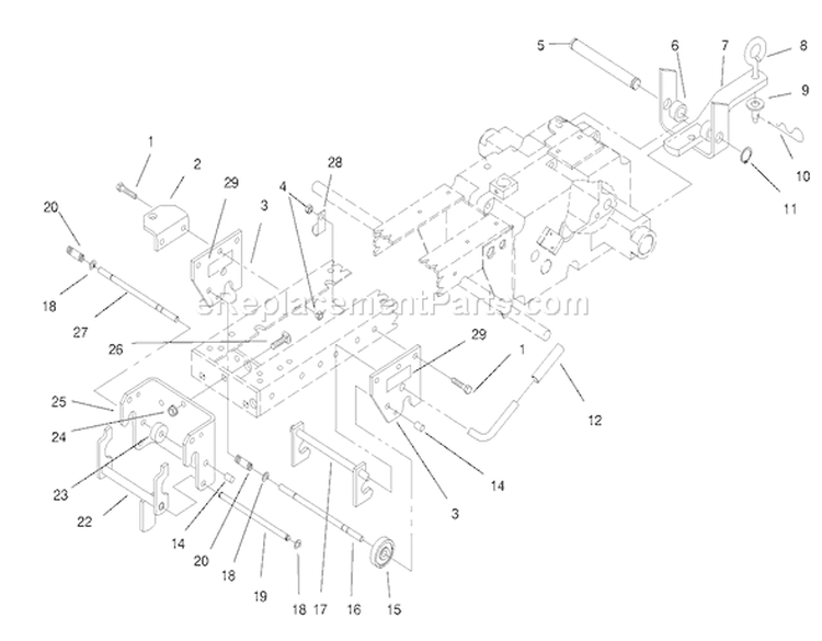Hitch Assembly Diagram and Parts List for 73403 7900001-7999999 - 1997 Toro Lawn Tractor