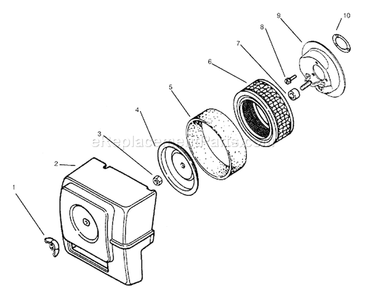 Air Cleaner Diagram and Parts List for 73403 7900001-7999999 - 1997 Toro Lawn Tractor