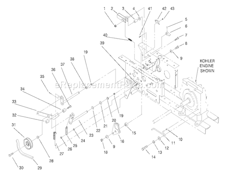 Hydro Drive, & Parking Brake Diagram and Parts List for 73403 7900001-7999999 - 1997 Toro Lawn Tractor
