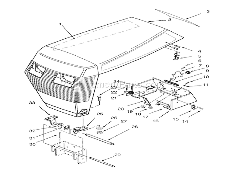 Page W Diagram and Parts List for 73421 3900001-3999999 - 1993 Toro Lawn Tractor